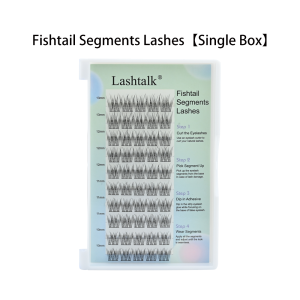 Lashtalk DIY Fishtail Segments False Eyelash Extensions 3D Natural Separated Sections and Dense Volume Mix 10-13mm 10 Rows 50 Clusters Lashes Realistic Thick Makeup Tool