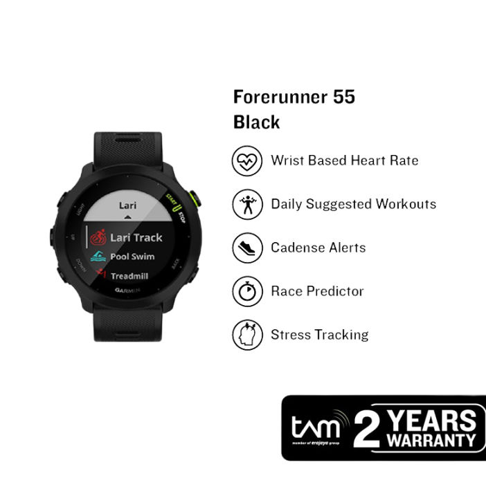 Jam Tangan Unisex Garmin Forerunner 55 010-02562-5A 010-02562-50
