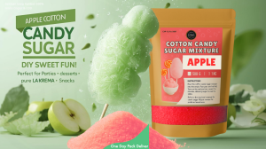 Apple Cotton Candy Sugar 1KG LA KREMA floss sugar spun sugar mix machine ready cotton candy mix carnival party dessert bar rim sugar cocktail garnish mocktail garnish cake decorating cupcakes cookies ice cream milk tea topping light red sugar S&S