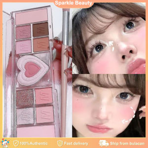 12 Color Eyeshadow Highlight Silkworms Blush Palette Multi-purpose Daily Pink Korean Sweet Eyes Cheek Contour Makeup Plate