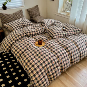 Vintage Plaid Duvet Cover Single/Queen/King/Siper King Quilt Cover with Zipper 格子被套 Washed Cotton Comforter Cover