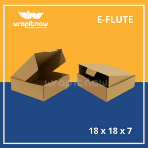 (Isi 20 pcs) Kardus E-flute Die Cut 18x18x7 // eflute dus nasi packing olshop hampers souvenir dus catering dus nasi tebal premium