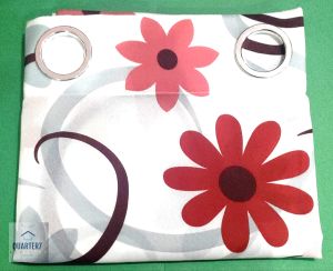 Quarter7 Curtains - Geena Fabric - Spiral Design - Red - SOLD PER PIECE/PER SET