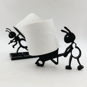 Toilet Paper Holder Black formicidaeShape Paper Towel Holder Base Widened Thick Bottom Design Good Stability for Home