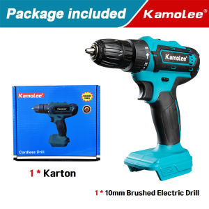 [200 ribuan cuci gudang] Kamolee Tool 18V Baterai Mesin Bor Cordless/Elektrik Drill/ Bor Listrik/beton Besi Kayu Full Set Pilihan Bor Tanpa Kabel