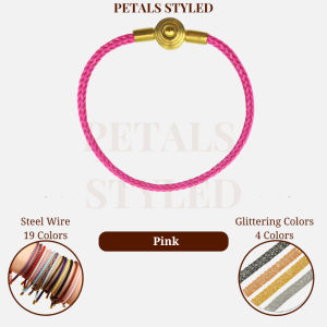 【PETALS_STYLED】 Steel Wire Glittering Stainless Steel Cylinder Button-3 Charm Bracelet 不锈钢钢丝绳网水钻手绳