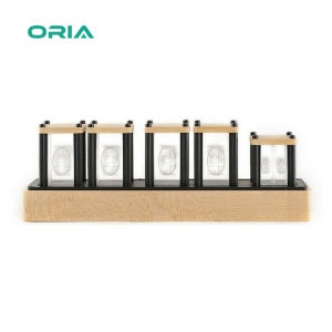 ORIA Solid Wood Digital Clock RGB Glow Exquisite Nixie Tube Clock Creative DIY Desktop Decor (Requires Assembly)