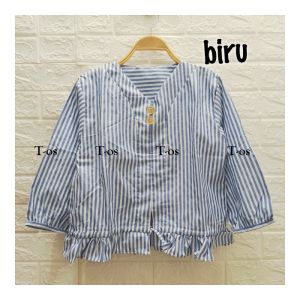 T-OS PAKAIAN WANITA ATASAN BLUS CROP SALUR BAWAHTALI SERUT 10226