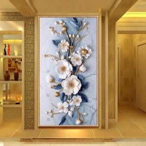 Wallpaper 3d Bunga 3d Kekinian Wallpaper Bunga 3d Untuk Ruang Tamu Stiker Dinding 3d Motif Bunga