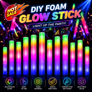 🔥SG STOCK🔥Wholesale LED Glow Sticks Colorful RGB Concert Light Stick Foam Light Stick Colorful LED Light Stick Glow in the Dark Party Light