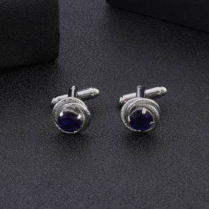 1Pair New Creative Fried Dough Twists Spiral Design Cufflinks French White Black Purple Blue Rhinestone Luxury Shirt Cuff Links