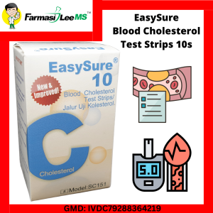 EasySure Blood Cholesterol Strips 10s (Exp 05/2027)