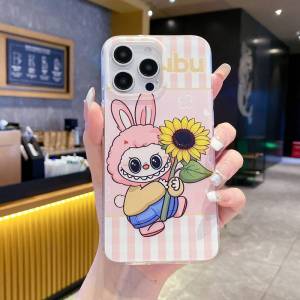 for iPhone 17 Air 16 14 15 13 12 11 Pro Max 16E 7 8 Plus X XS Max XR Cartoon Labubu Phone Case