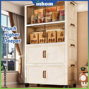 【𝗙𝗿𝗲𝗲 𝗦𝗵𝗶𝗽𝗽𝗶𝗻𝗴】inhom L38-80cm (Much Higher and Deeper ) 2 Doors Multipurpose Foldable Storage Cabinet Storage Rack Removable Stackable Storage Box Almari Baju Plastik 收納櫃 Multicoloured
