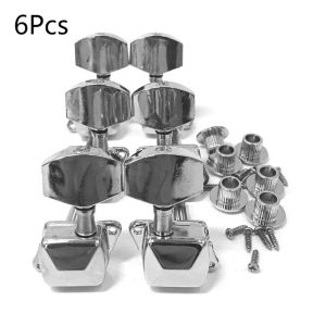 KAWES 6PCS Guitar String Tuning Pegs Metal Semi-Closed Guitar String Button Tuner Machine Heads for  Guitars