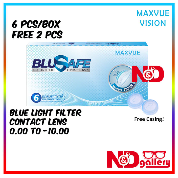 Blusafe Maxvue Blue Filter lenses , 1 Month Disposable Clear Contact