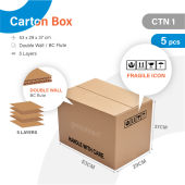 Carton Box Reliable Boxes For Wholesale Includes Warning Sticker Thick Durable Multi-Purpose