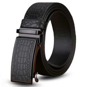 Classic and Elegant Dress Belt for Men in Crocodile Print Leather