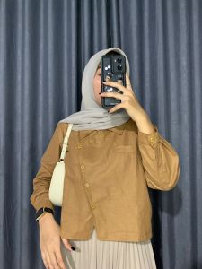 Ivon top outer linen kemeja crop linen atasan