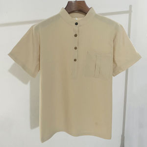 Áo Đũi Nam Cộc Tay Cổ Tàu Chất Đũi Thái Form Chuẩn Chất Đũi Cao Cấp Chống Nhăn Mặc Mát Lạnh