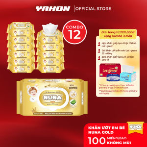Khăn Ướt Em Bé Không Mùi NUNA Gold 100 Miếng/Bao | An Toàn Dịu Nhẹ