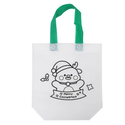 DIY Coloring Bag Environmental Protection Cartoon Christmas Bag Graffiti Handbag Children Arts Drawing Toy