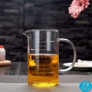QIQI แก้วตวง แก้วชงชา กาแฟ เหยือกตวงแก้วมีหูจับ เข้าไมโครเวฟได้ 350ml 500ml 1000ml