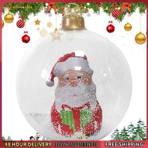 Winnereco Christmas Luminous Inflatable Decorative Ball with LED Light Large PVC Decorated Ball Ornaments for Outdoor Garden Decor