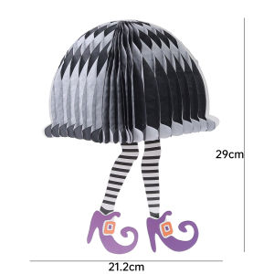 3ชิ้นกระโปรงแม่มดรังผึ้งลูกตกแต่งเทศกาลฮาโลวีนงานฝีมือกระดาษเครื่องประดับแบบแขวนเทศกาลสำหรับงานปาร์ตี้ฮาโลวีนรถตกแต่งบ้าน