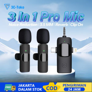 Mikrofon Nirkabel Lavalier Mic K8 Portabel Audio Video pembuatan Rekaman Wireless Microphone HP Klip Untuk Android Live Game Mobile