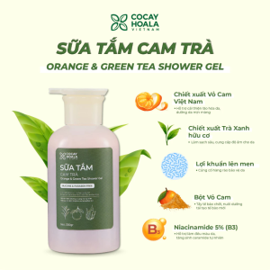 Combo Sữa Tắm Sữa Dưỡng Thể Cam Trà Cỏ Cây Hoa Lá - Dưỡng Da Sáng Mịn 300g - Ha Chi JSC