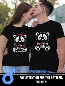 Love Bear Matching Couple T-shirts Soft Cotton Fabric Regular Fit Crew Neck Short Sleeve Casual Pullovers for SummerTrendy Streetwear T-Shirt. Sold