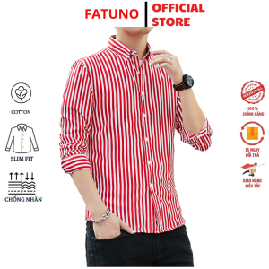 Áo Sơ Mi Nam Tay Dài Kẻ Sọc Thời Trang Cao Cấp FATUNO Phong Cách Trẻ Trung Nam Tính Hàng Chất Lượng