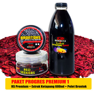BERRITZ Paket Progres Premium 1 Red Seekers Premium Extrak Ketapang dan Pakan Pelet Brontoks