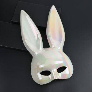 CEMOMEF Halloween Mask Haloween Accessories Creative Props Cosplay Props Nightclub Decoration Rabbit Ears Fashion Gifts Party Cosplay Props Prom Party Supplies Women Half Half Face