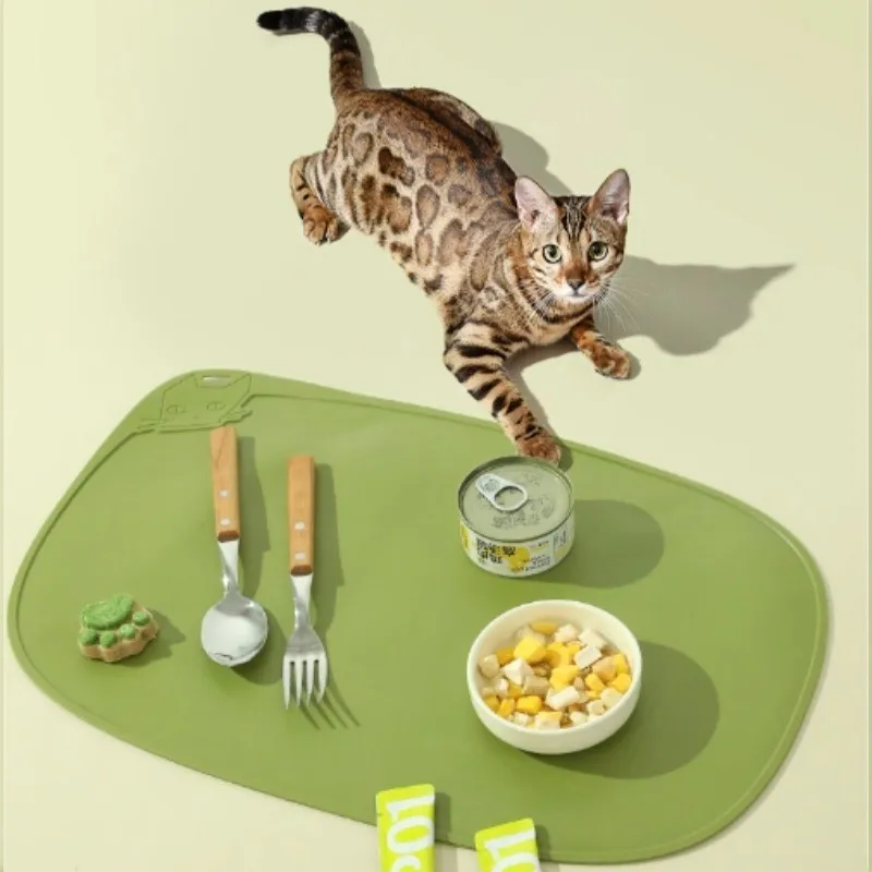 Silicone Pet Bowl Mat Placemat Waterproof Prevent Spills Dog Cat