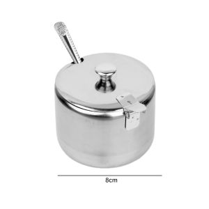 304 Stainless Steel Chili Oil Jar Seasoning Jar High Temperature Resistant Kitchen Storage Jar Seasoning Container with Lid Home Cooking Accessories