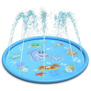 Sprinkler Play Mat 100cm Outdoor Lawn Beach Sea Animal Swim Pool Pets and Kids Water Spray Play Mat