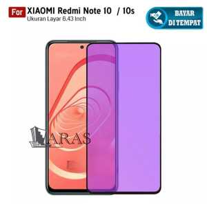 tg anti blue light xiaomi redmi note 10 10s anti sinar radiasi tempered glass pelindung layar anti gores full screen