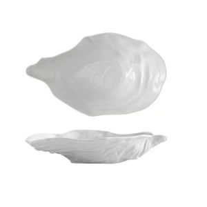 ZYJC Oyster Shell Shape Sashimi Plate Ceramic Creative Storage Dish Kitchen Organizer Multi-Function Dessert Tray Restaurant
