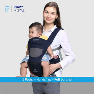 5in1 Gendongan Bayi Depan Hipseat Momaz Navy Royal
