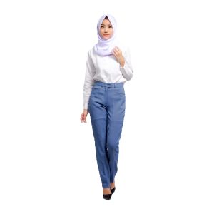 Celana wanita kerja kantor casual modern terbaruresleting reguler polyester premium stretch import