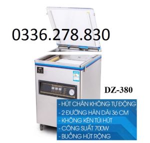 Máy Hút Chân Không Thực Phẩm Công Nghiệp DZ380 Không Kèn Túi 2 Thanh Hàn Công Xuất 700w Chất Liệu Inox Bảo Hành 12 Tháng xuất hóa đơn VAT liên hệ shop