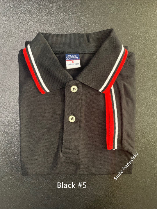 Polo Blue Corner Black T Shirt Polyester Plain Men Black Polo T