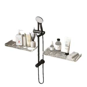 ชั้นวางของอะคริลิคแบบติดผนัง วางของใช้ส่วนตัว สบู่ ยาสระผม ครีมนวดผม แปรงสีฟัน ยาสีฟัน ชั้นวางของ