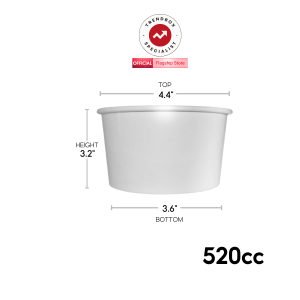 Trendbox White Paper Bowl 50pcs (With Lid or No Lid)