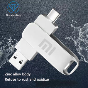 Mi type-C USB Micro 3-in-1 Metal Flash Drive 128GB 256GB 512GB 1TB 2TB USB3.0 Memory Stick USB flash drive High-Speed waterproof（Silver）