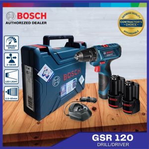 Bosch Drill Driver Cordless GSR 120-LI + 2 x GBA 12V 2.0Ah + GAL 1210 CV 06019G80K0 Contractors Choice COC-CORDLESS Power Tool [ Blue Power by ECL ]