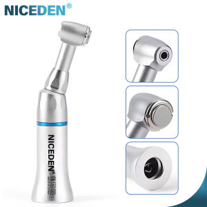 NICEDEN Dental Low Speed Hand piece 1:1 Contra Angle Push Button Straight NoseCone Low Noise for E-Type Motors