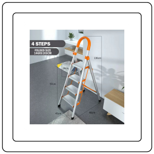 【JJ HOME】Heavy Duty Aluminum Step Ladder Wide Pedal Foldable Household Ladder